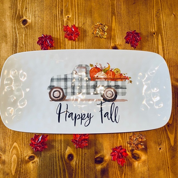 Farmhouse Other - Buffalo Plaid Farm Truck with Pumpkin Serving Tray